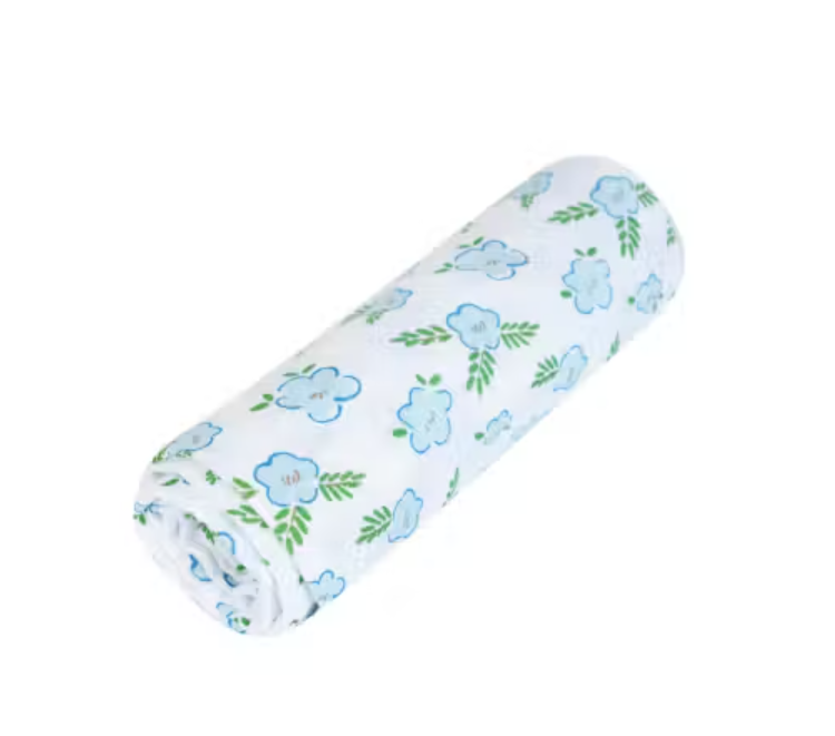 Pack of 2 Cotton Muslin Baby Swaddles – Soft Floral Wraps for Newborns