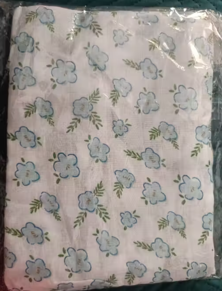 Pack of 2 Cotton Muslin Baby Swaddles – Soft Floral Wraps for Newborns